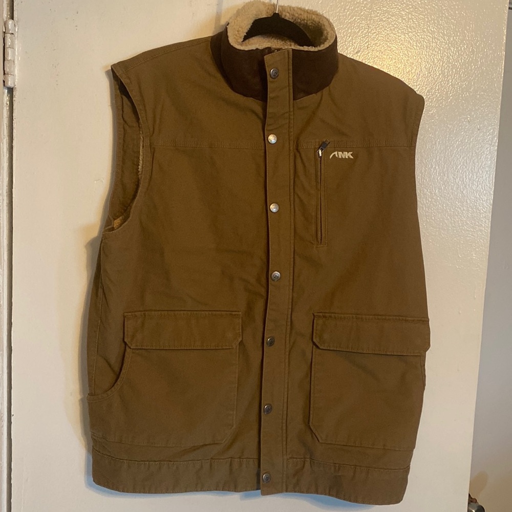Mountain Khakis Mens Ranch Shearling Vest Brown Khaki